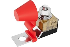 Joinfworld MRBF Terminal Fuse Block 100A 58V DC Battery Terminal Fuse Kit with 5/16" Stud Marine Battery Fuse and Waterproof Cap for Boat Truck RV Construction Vehicles