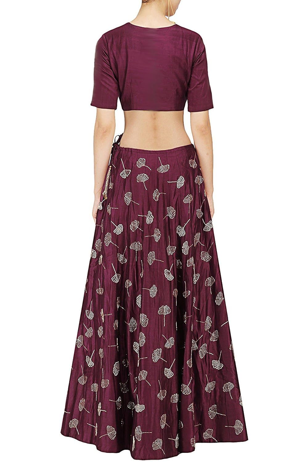 maa collection women's taffeta lehanga choli (fudadi lengha, maroon, free size)