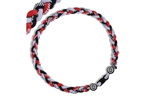 HOOCAS Premium Baseball Necklaces w/Fashion Three Color Rope Braided Tornado, A Sporty Gift Idea, Great Gift Giving for Sports Fans, Baseball Players, Parties, Gameday, Birthday