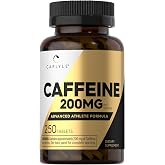 Carlyle Caffeine Pills 200mg | 250 Tablets | Advanced Athlete Formula | Vegetarian, Non-GMO &amp; Gluten Free Supplement