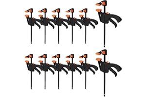 12 Pack 4 Inch Bar Clamps for Woodworking Quick Grip Clamps Trigger Clamp One Handed Ratchet Clamp, Mini Small Bar Clamps for