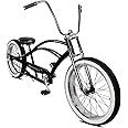 MICARGI Bronco 3.0 Mens Cruiser Bicycles 26/29 inch Long Beach Cruiser Bike with Coaster Brakes Front/Rear White Wall Tires/Black Ties