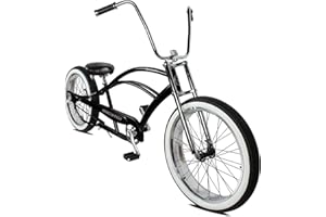MICARGI Bronco 3.0 Mens Cruiser Bicycles 26/29 inch Long Beach Cruiser Bike with Coaster Brakes Front/Rear White Wall Tires/Black Ties