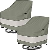 Aacabo Patio Chair Covers Waterproof Patio Furniture Covers,33W x 37D x 38 H Inches Outdoor Swivel Chair Cover 2 Pack -Grayish Green