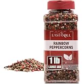 Eastanbul Rainbow Peppercorns for Grinder Refill, Natural, Vegan, 1lb | Peppercorns Whole Rainbow White, Green, Pink, Black P
