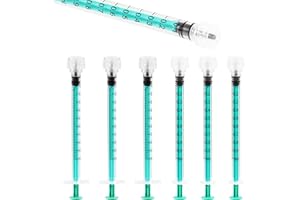 Vaokin 1ml Luer Lock Syringe without Needle, Leak-Proof Safety Lock Design Syringe with Cap, Individually Sterile Wrapped (20Pack, Green)