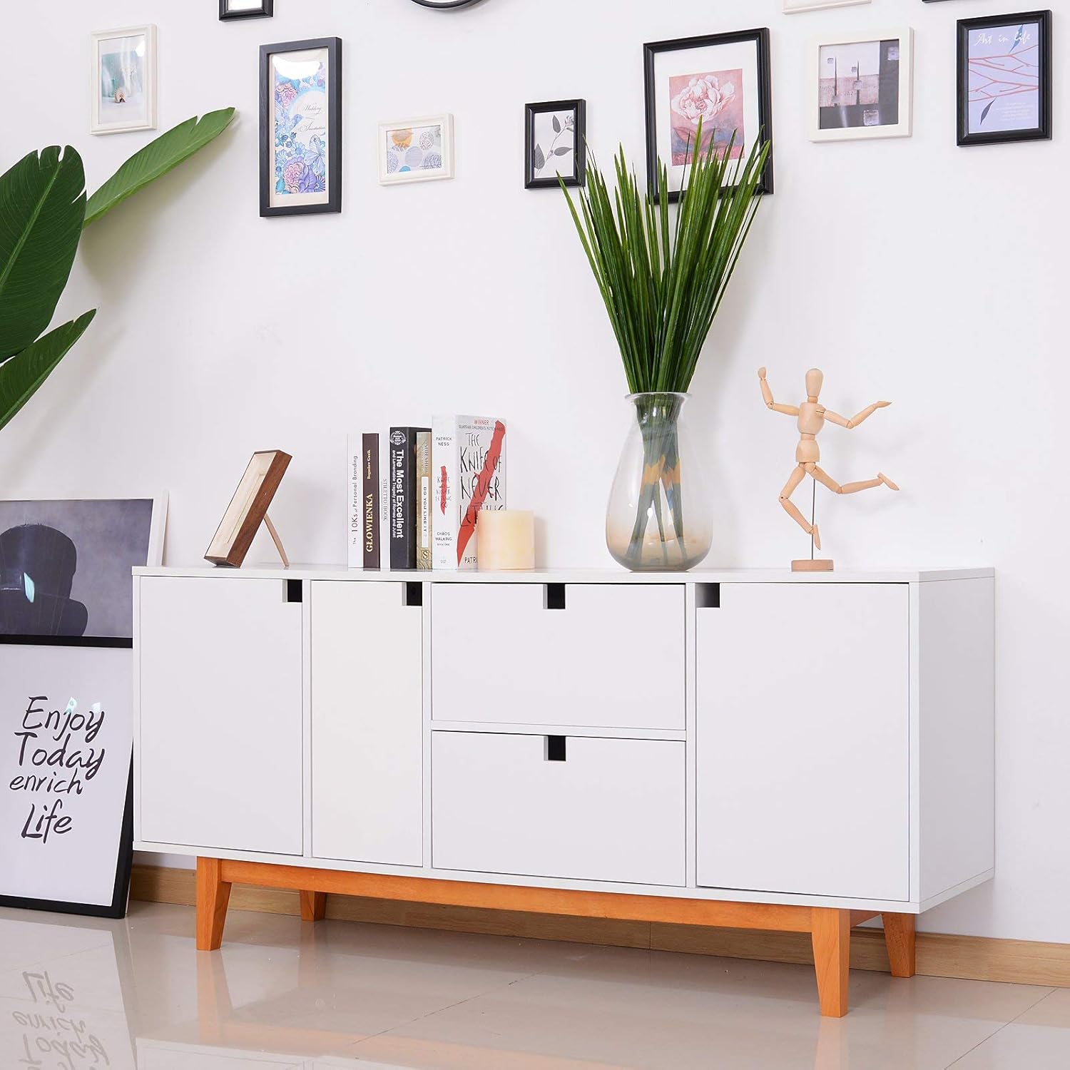 Best Mid Century 2 Door Entryway Storage Cabinet, Tv Stand