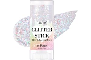 DAGEDA Dazzle Body Glitter Stick,Sparkly Face Glitter Makeup,Holographic Hair Glitters Mermaid Makeup Rave Outfits for Women, Shimmer Face Paint Stick Singer Concert Accessories