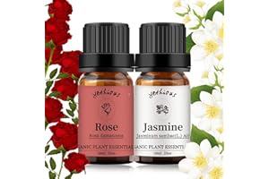 Jasmine Rose Essential Oils Set – 100% Pure Natural Aromatherapy Oils for Diffuser, Massage, Skin & Hair Care – Romantic Flor