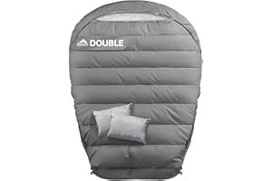 MEREZA Mummy Double Sleeping Bag for Adults with Pillow Cold Weather 0 Degree 2 Person Sleeping Bag Perfect for Couples Famil