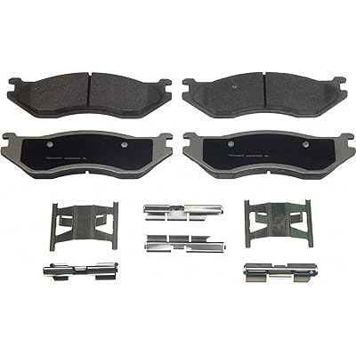 Wagner ThermoQuiet MX966B Semi-Metallic Disc Pad Set With Installation Hardware, Front