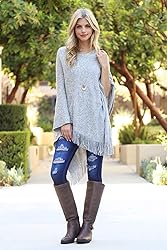 Classic Soft Knit Poncho Shawl Wrap - Basic Warm