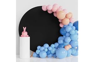 Wokceer 6FT Round Backdrop Cover Round Arch Covers Black Spandex Circle Balloon Arch Stand Round Arch Backdrop Cover for Wedding Birthday Party Ceremony Decor