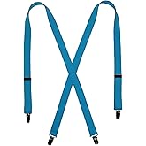 CTM Women's Elastic Clip-End 1 Inch Basic Suspenders