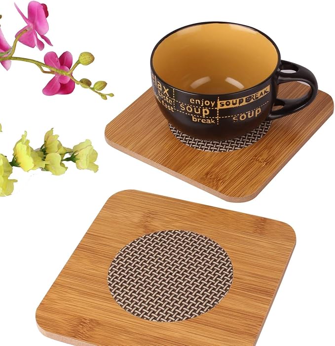 Buy DISHA Enterprise Square Shape Wooden HOT Pot MAT Kitchen Bamboo Pan Pot Holder Heat