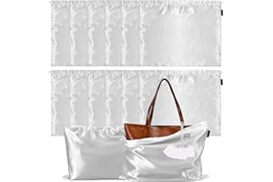 FEICHANGHAO 12 Pack Dust Bags for Handbags Storage Silk Cloth Bag With Drawstring Travel Storage Pouch for Handbag Purse Shoes Boots