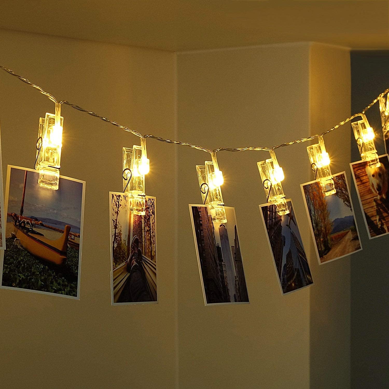 Buy 10 LED Clip Hanging Fairy Light, 4ft Warm White Photos Clip String