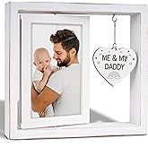 Nuowagify Dad Gifts,New Dad Gifts,Birthday Gift for Daddy,Me and My Daddy Picture Frame,Room Decor Vintage Style,Baby Gender Neutral Rotating Photo Frame 4x6