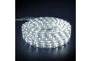 GUOTONG LED Rope Lights, Daylight White 110V 6000K, Indoor or Outdoor, 20ft, Perfect for Deck, Garden, Patio, Landscape Lighting, Bedroom Décor, Waterproof, Ideal for Backyards, Decorative Lighting