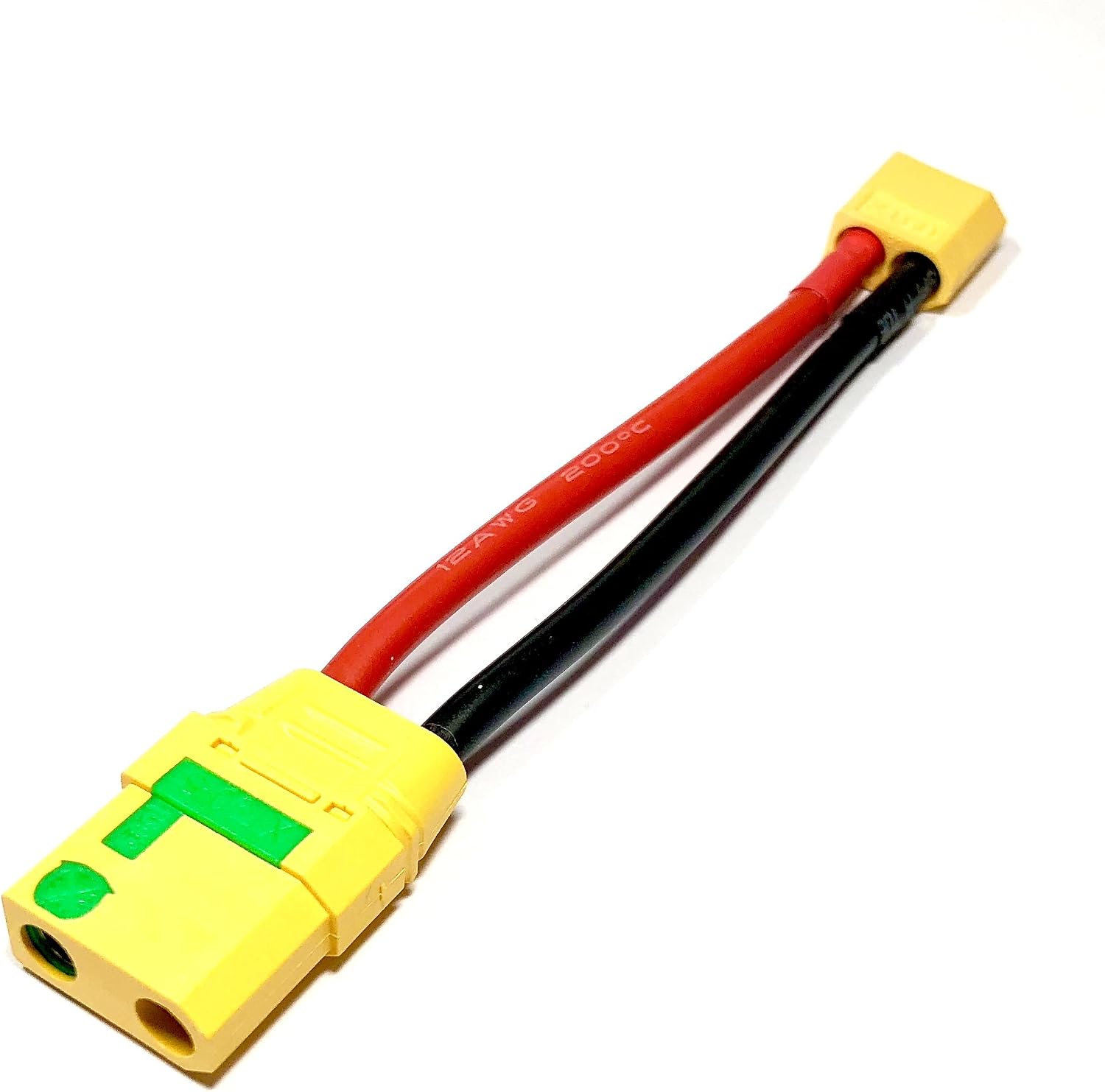 Vuniversum® XT60 Female To T-Dean Male Adapter Cable 10cm 12AWG For Lipo Batteries (60A, 1pc)