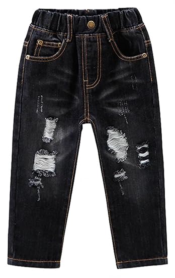 baby ripped jeans black