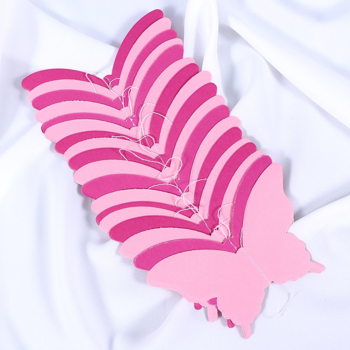 BESTOYARD Paper Garland Butterfly Banner 3D Butterfly Bunting Garland for Wedding Birthday Party Baby Shower (Pink) - Image 5