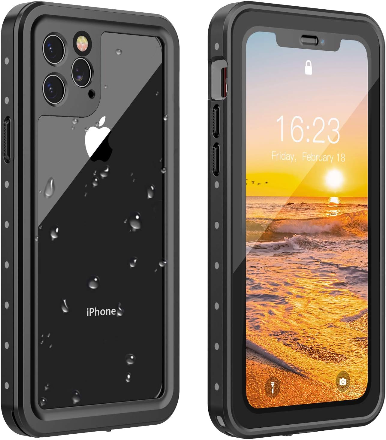 ANTSHARE iPhone 11 Pro Waterproof Case 2019 Full Body Protective IP68 Underwater Shockproof Dirtproof Sandproof Waterproof Case for iPhone 11 Pro(5.8') (Black/Clear)
