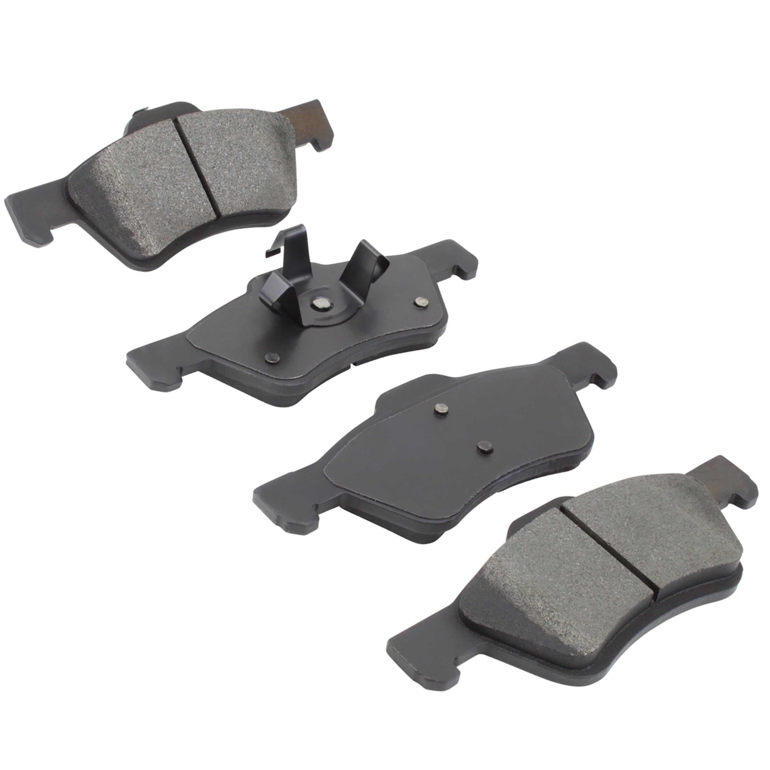 Condition photo showing As Is for quality-built front semi-metallic brake pads, black series 1003-1047m, compatible with 2005-2012 for