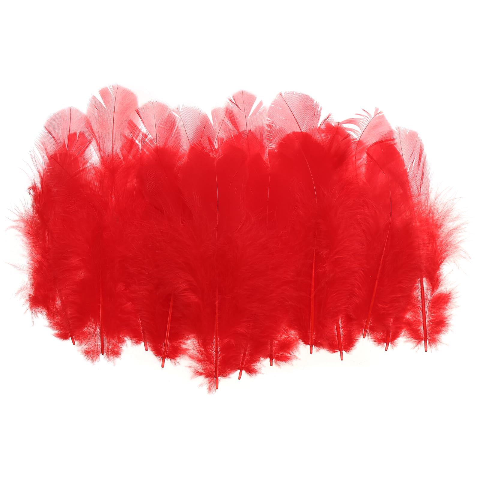 PATIKIL 1.5-3 Inch Saddle Hackle Rooster Feather, 300 Pcs Bulk Natural Feathers Fluffy Craft Feathers for Dream Catcher Earrings Pendant, Red