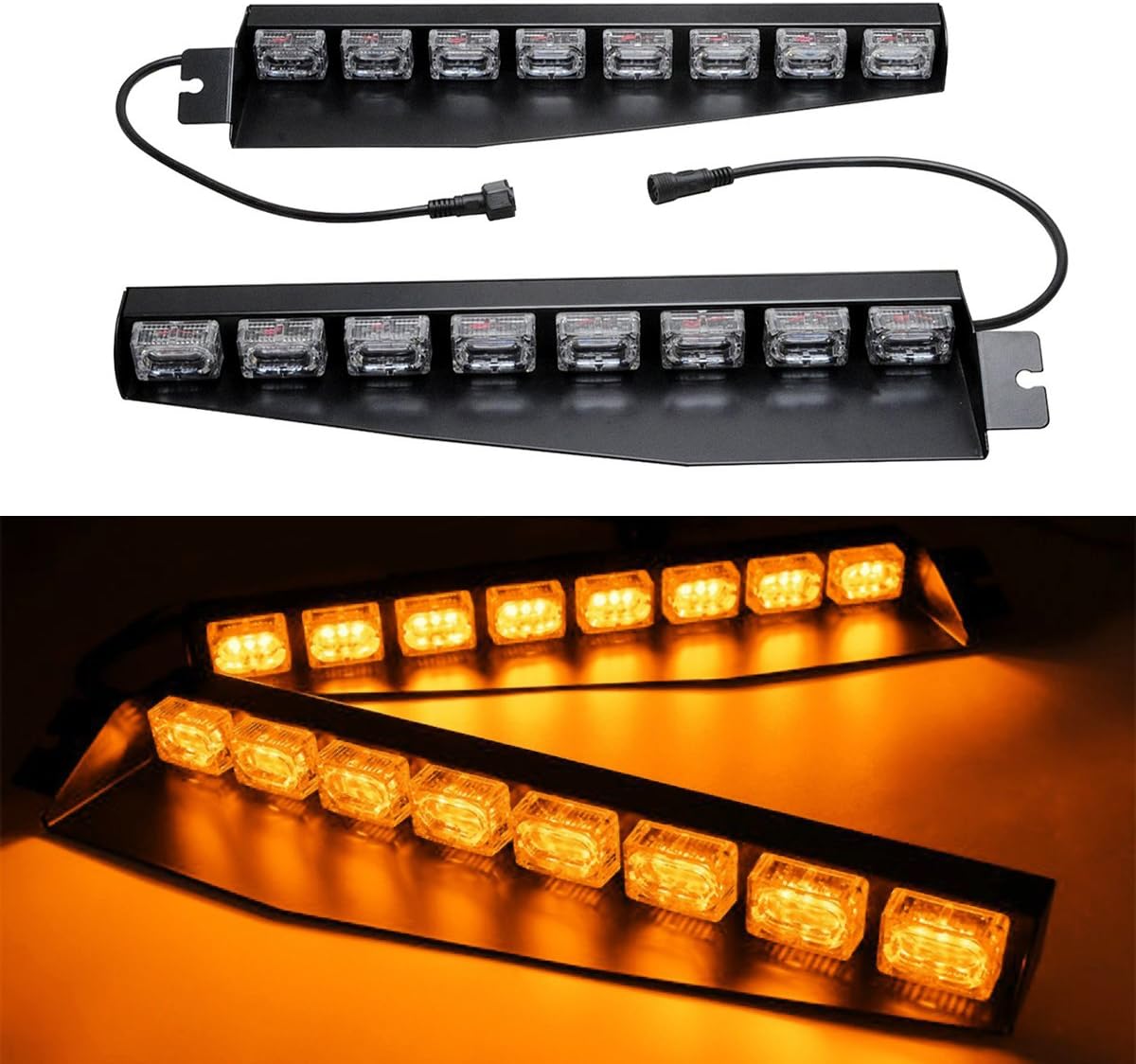 TASWK 48 LED Visor Light Windshield Emergency Strobe Light Warning Lightbar Beacon