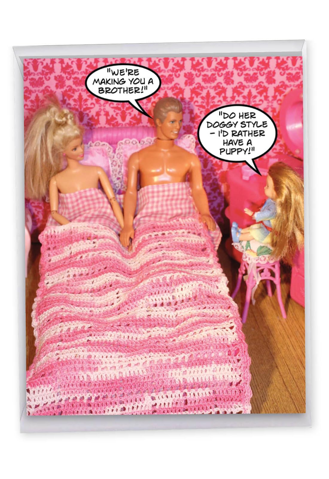 J3604BDG Jumbo Humorous Birthday Card: Rather Have A Puppy; with Envelope (Extra Large Size: 8.5" x 11")