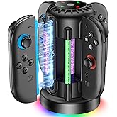 Charging Dock for Nintendo Switch 2 Joycon(2025), Switch 2 Charger Station | 10 Led Light Joycon Charger with Magnetic, Fast Charging Station for Joy-con, Nintendo Controller Accessories, Black