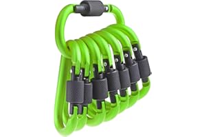 IEBUOBO 10 Pack Aluminum D Ring Key Rings Hiking Clips Locking Carabiner for Hiking Camping Fishing and Outdoor Use，Clips with Screw Gate Multicolored