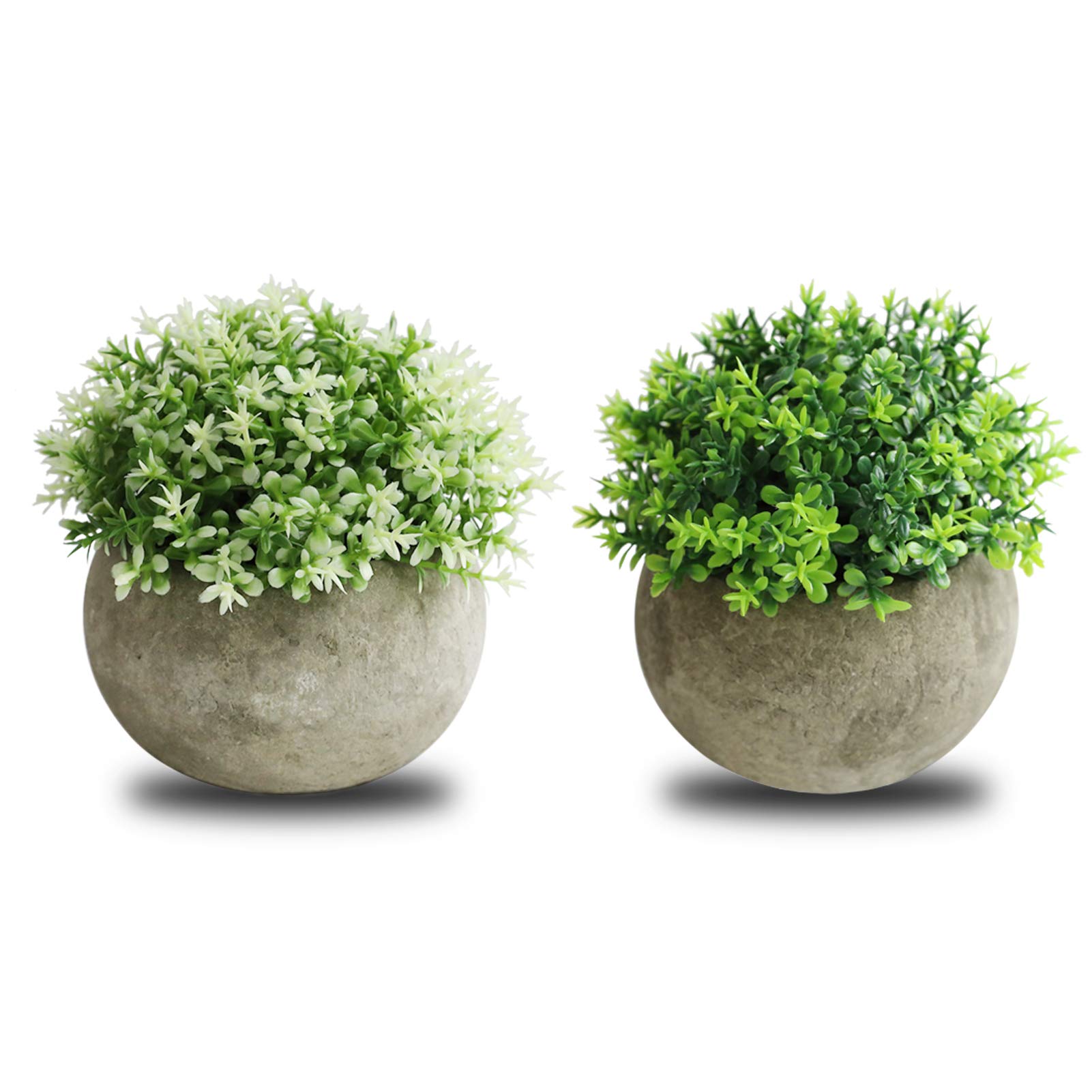 THE BLOOM TIMES 2 PCS Small Fake Plants for Home Office Bathroom Decor, Mini Artificial Greenery for House Decorations (Potted Plants)