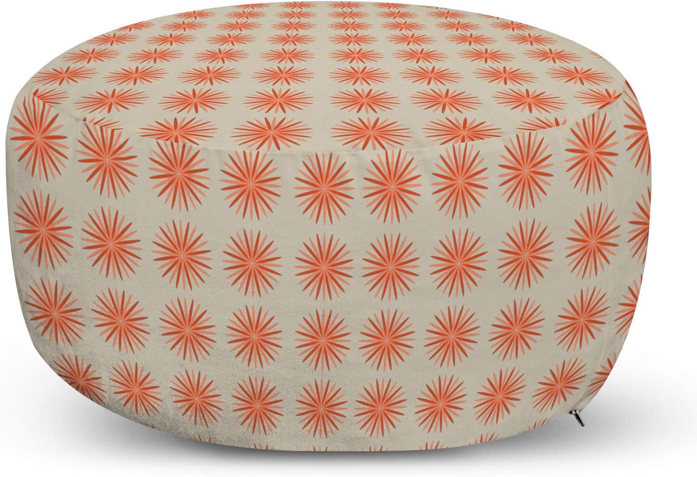 Lunarable Vintage Pouf Cover with Zipper, 70's Vintage