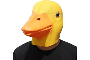 PartyHop - Yellow Duck Mask - Halloween Latex Animal Full Head Mask