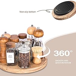 Wood Lazy Susan Organizer Kitchen Turntable for