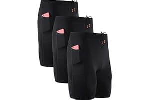 NELEUS Men's 3 Pack Running Compression Shorts with Pockets
