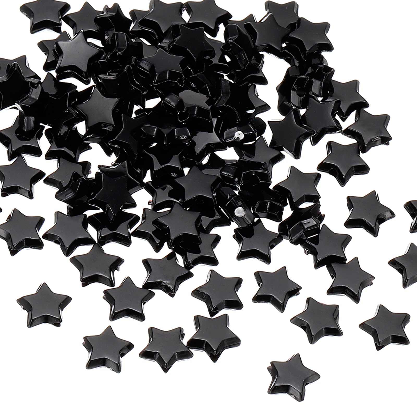 PATIKIL Acrylic Star Beads, 400 Pcs Star Shape Friendship Crafting Bead Spacer Loose Beads Large Hole for DIY Art Craft Decoration, Black