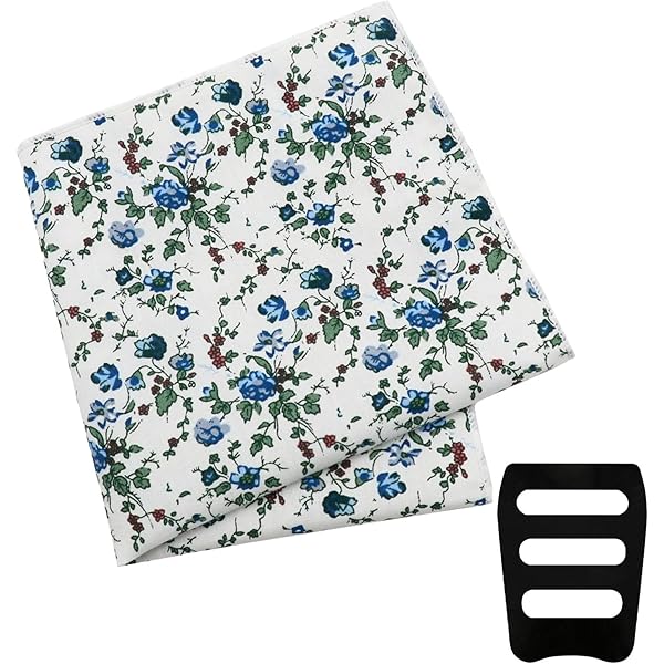 Houlife - Pañuelo Cuadrado De Algodón Para Hombre, Diseño Floral