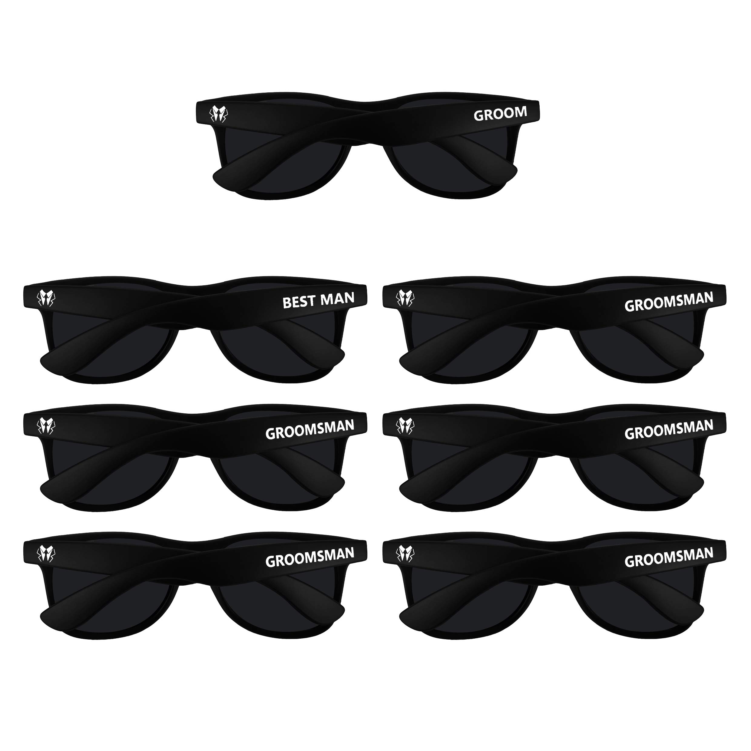 LADY & HOME Groomsmen Proposal Gift - 7pcs Best Man Sunglasses for Groom, Groomsmen, Stag Party & Wedding (Frosted)