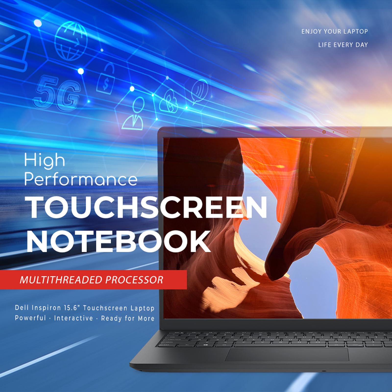 Computadora portátil con pantalla táctil Dell Inspiron-15 3535: Full HD de 15,6" • Ryzen 7 7730U (hasta 4,5 GHz) • Cámara web HD • Win 11 PRO para uso personal o trabajo empresarial con paquete Redragon (16 GB de RAM, 1 TB SSD)