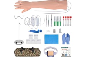 Skillssist Phlebotomy Practice Kit, IV Practice Arm with Veins, Blood Draw & Venipuncture Training for IV Insertion Practice, IV Injection Practice Kit for Medical Education and Demonstration Only