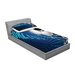 Ambesonne Soccer Fitted Sheet & Pillow Sham