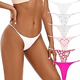 VISSAY Cotton G-String Thongs for Women Underwear Breathable Stretch Low Rise Panties T-back Sexy Ladies Pack