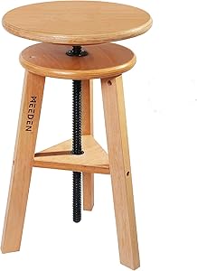 MEEDEN Wooded Drafting Stool with Adjustable Height,Artist Stool,Wood Bar Stool,Kitchen Stool,Perfect for Artists Studio,Home Use,Kitchen,Bars