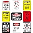 50th Birthday Party Decorations - 9PCS Wall Signs Funny Tags for Adults 50 Years Old Party Decor 50 Zone Table Centerpieces Y