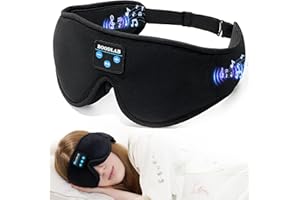 BOODLAB Sleep Headphones, Sleep Mask with Bluetooth Headphones, Bluetooth Eye Mask for Sleeping, Wireless Washable Sleeping Headphones for Meditation Travel, Cool Gadgets Gift for Women Man