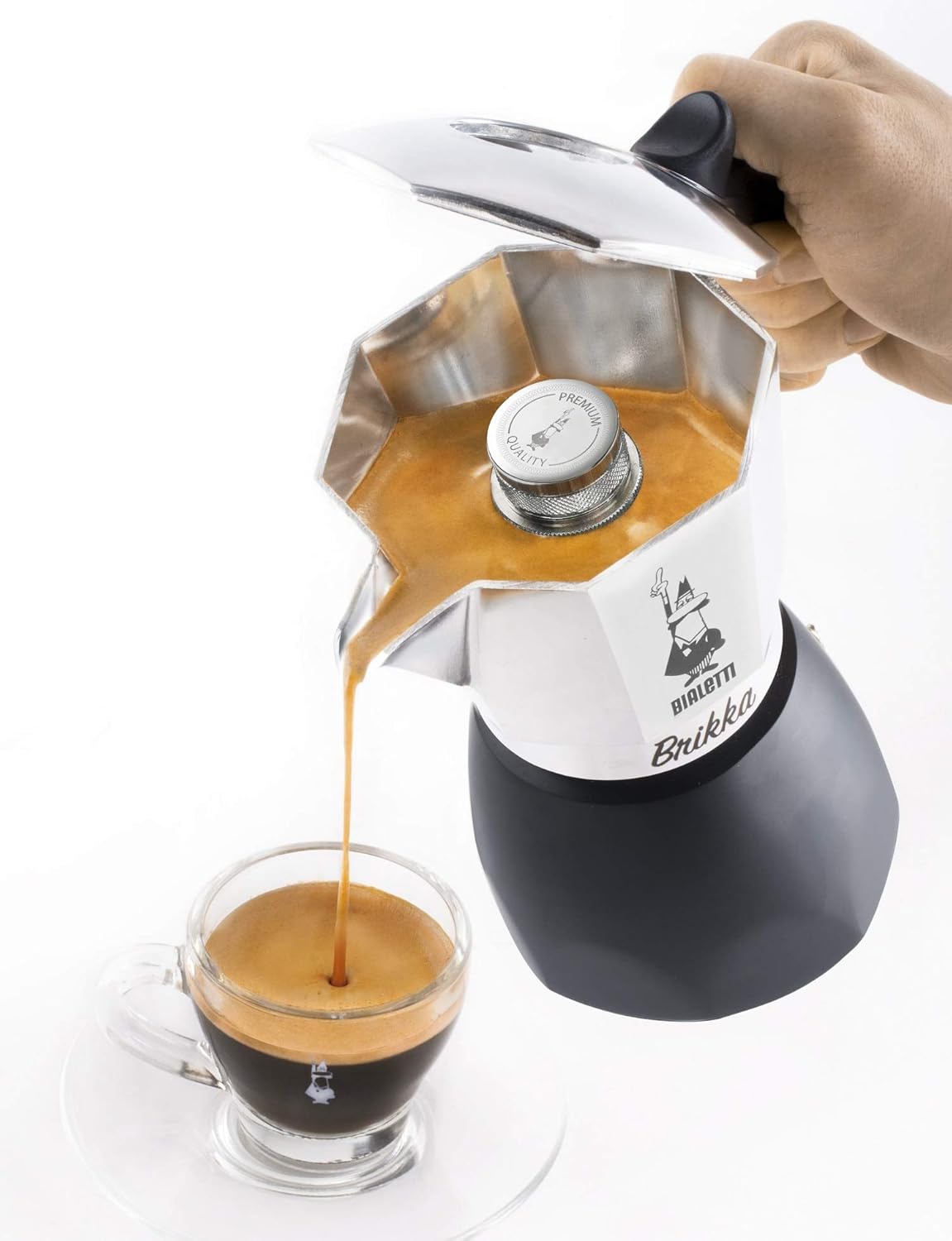Bialetti 8006363023085 Bialetti Brikka 2 Cup Coffee Maker Metallic