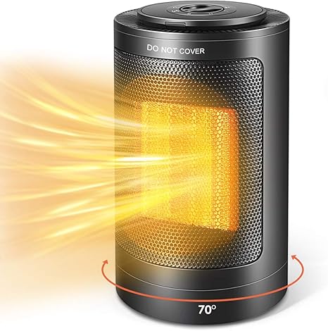 Amazon Com Electric Space Heater 1500w Ptc Portable Mini Space Heater Oscillating Quiet Personal Heater With Thermostat Over Heat Tilt Protection Fast Heating Fan For Floor Office Home Heater 21h Kitchen Dining